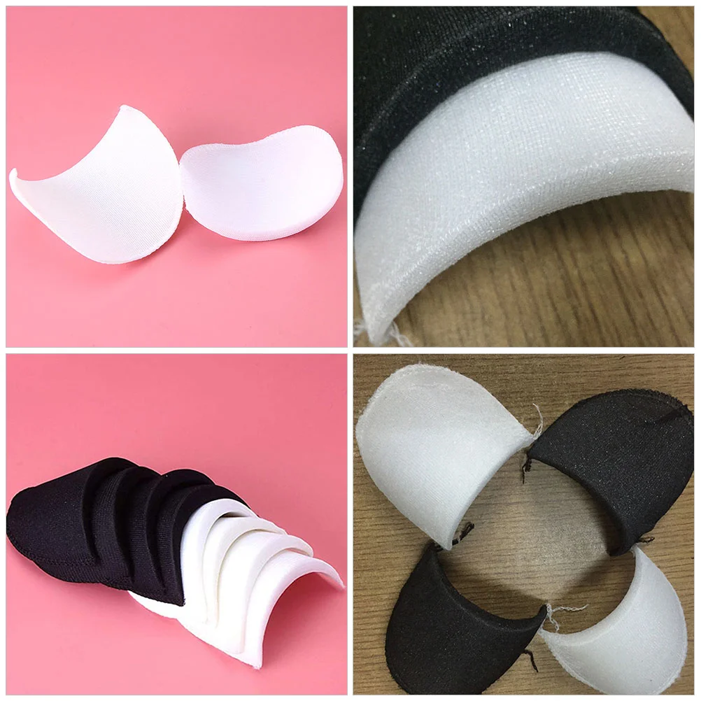 4 Pairs Shoulder Pads 9x16x1 2 Black White Sponge Cushions for Suit Jacket Breathable Anti Skid Universal Wear