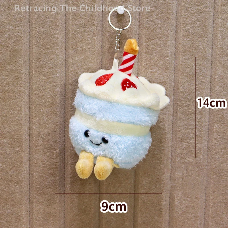 Cartoon Geburtstag Kuchen Plüsch Anhänger Spielzeug Simulation Geburtstag Kuchen Schlüsselbund Kreative Lustige Rucksack Dekoration Geburtstag Geschenke