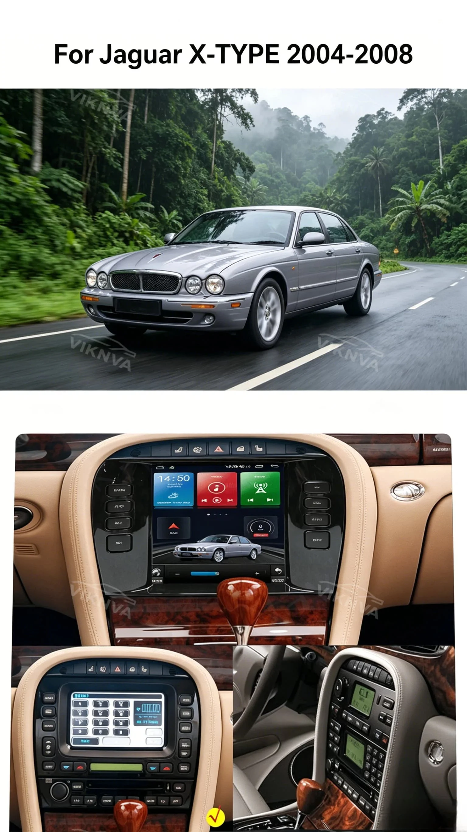 For Jaguar S X Type 2001 - 2009 Android Screen Car Radio Auto Stereo Tape Recorder DSP Multimedia Player GPS Navigation Carplay