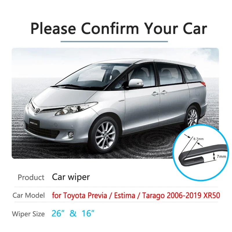 

For Toyota Previa 50 2006~2019 XR50 Estima Tarago Windscreen Windshield Wipers Car Accessories 2007 2008 2018 Car Wiper Blade