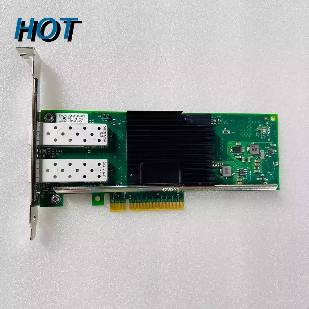 NIC For In-tel 10 Gigabit net-work card With Double Electrical Ports With security blue label X710-DA2 X710-DA2BLK