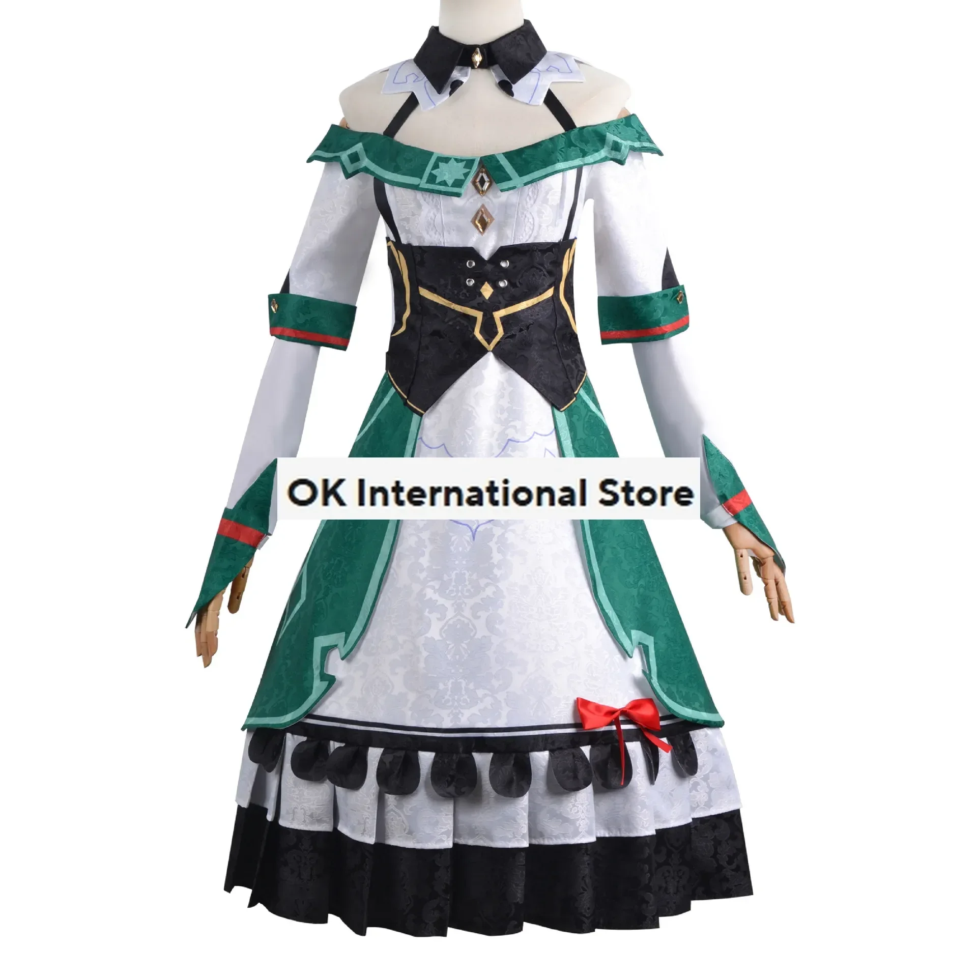 Genshin Impact Pakanian Anime Game Kathryne Kostum Cosplay Maid Dress Christmas Halloween Party Costume Anime Set