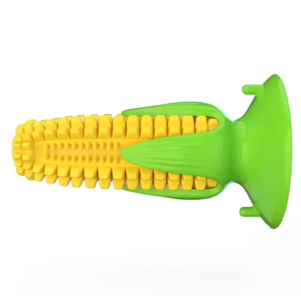 

Corn Shape Pet Corn Cob Chew Toy Bottom Suction Cup Grinding Dog Toothbrush Toy Squeaky Bite Resistance Interactive Dog Toy