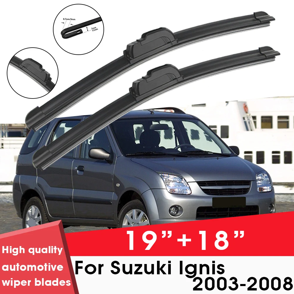 

Car Wiper Blade Blades For Suzuki Ignis 2003-2008 19"+18" Windshield Windscreen Clean Rubber Silicon Cars Wipers Accessories