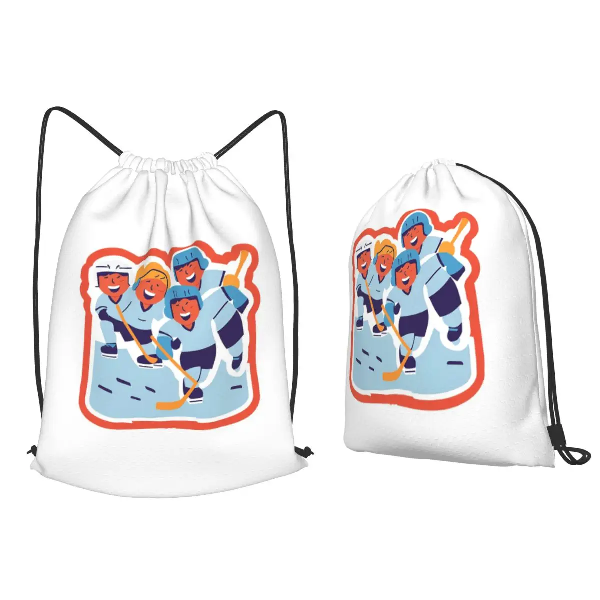 Ice Hokey Ice Skating Backpacks Casual Drawstring Bags Sports Bag Book Bags for Travel Students