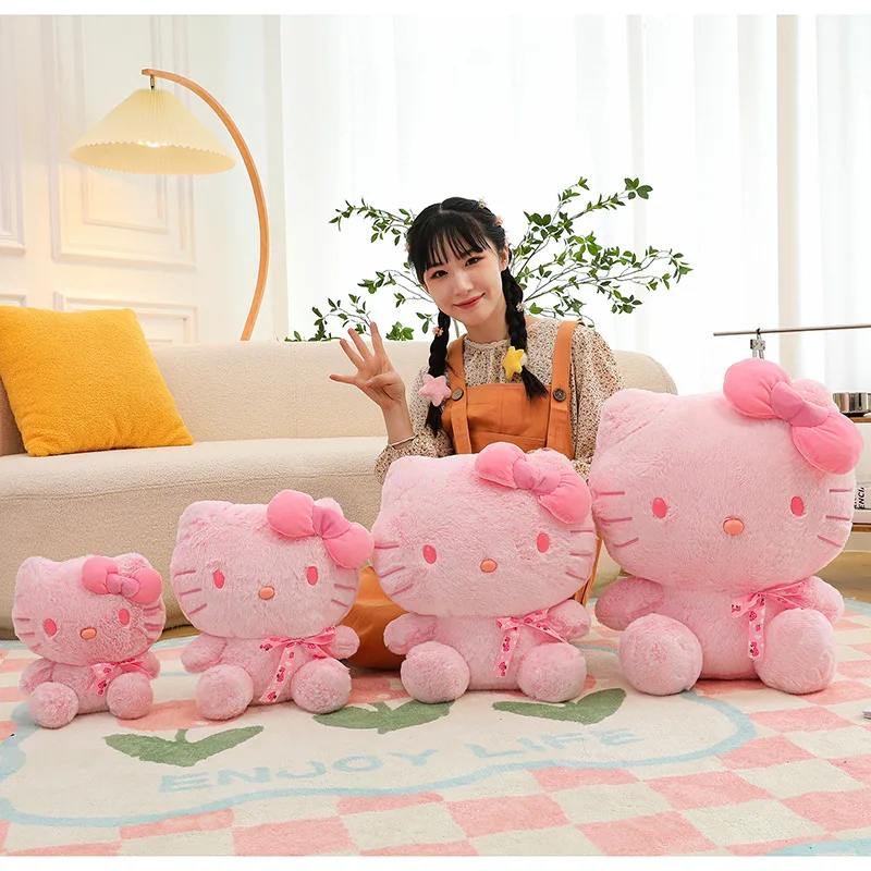 Pink Hello Kitty Doll Large Plushies Sakura Kt Cat peluche regali per bambini Grab Cute Sanrio Doll regali di compleanno per ragazze