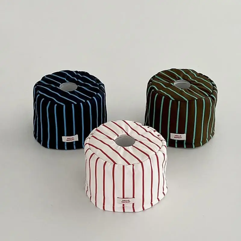 Stripe Tissue Case Vintage Living Room Tissue Box Paper Holder Tissue Pouch Kitchen Storage & Organization Desktop Decoration