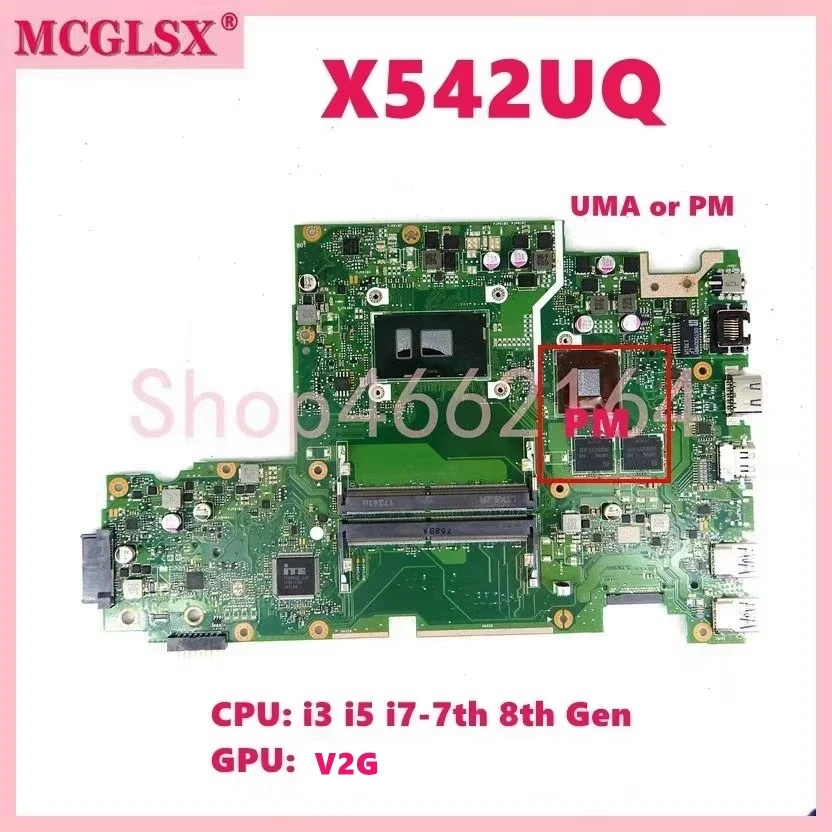 X542UQ i3 i5 i7 CPU Mainboard For ASUS A580U X542UA X542UAR X542UN/UQR X542UPR FL8000U X542UR/URR X542UF X542URV Motherboard