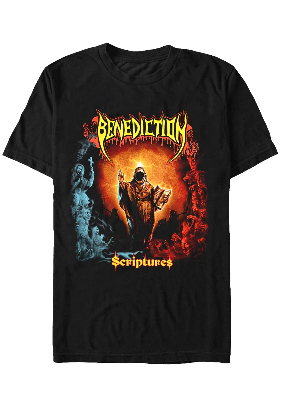 

Бенедиiction - Священные Писания - Футболка Музыкальный альбом Футболки Death Metal Music Fan Футболки Летние уличные модные трендовые футболки