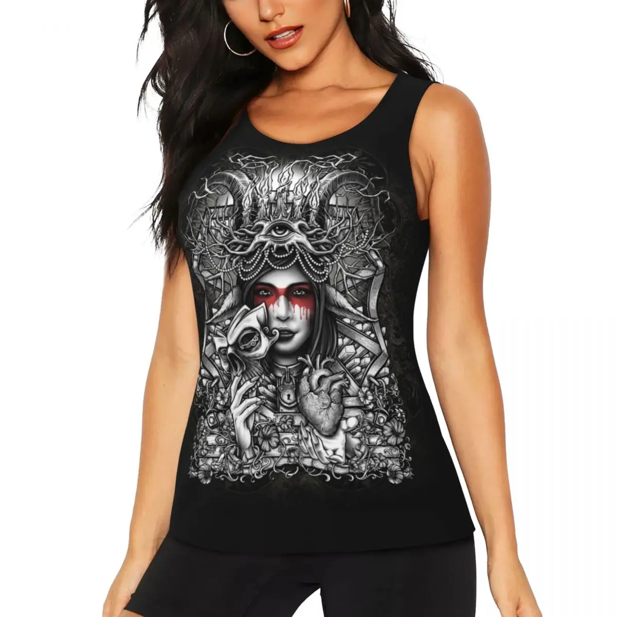 

Custom Winya Witch Yoga Shirts for Women Spooky Halloween Magic Workout Running Tank Tops