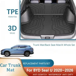 Car Trunk Mat For BYD Song Plus DM-i EV Seal U Sealion 6 SA3 2020~2026 Waterproof Cargo Liner Carpet Storage Pad Car Accessories