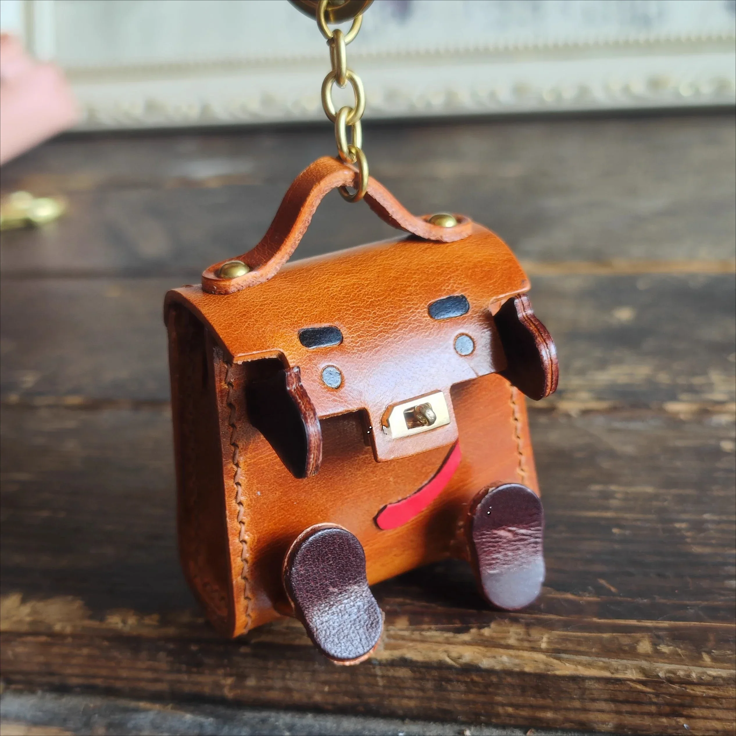 

First layer cowhide Kate doll mini bag cute doll bag change bag coin bag pendant Kelly bag pendant