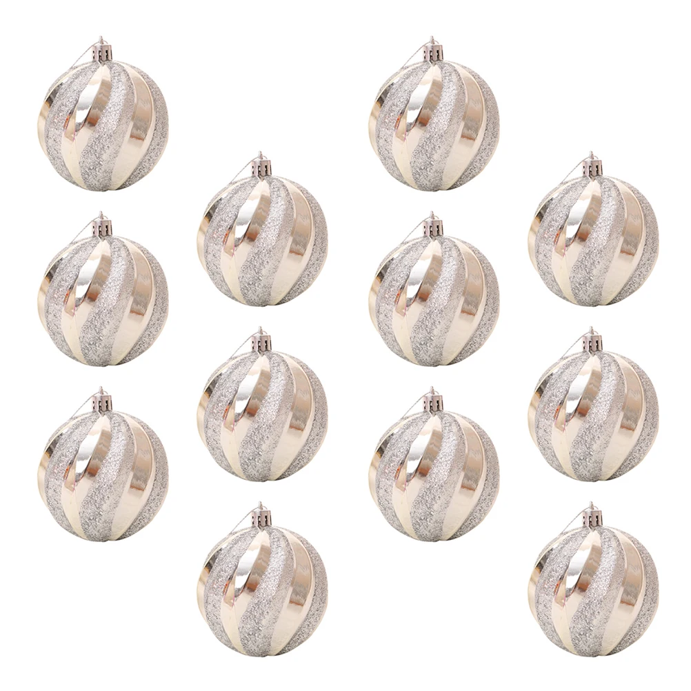 

12pcs Christmas Ball Ornament Hanging Decoration Accessories Glitter Balls for Tree Pendant Party Home Office