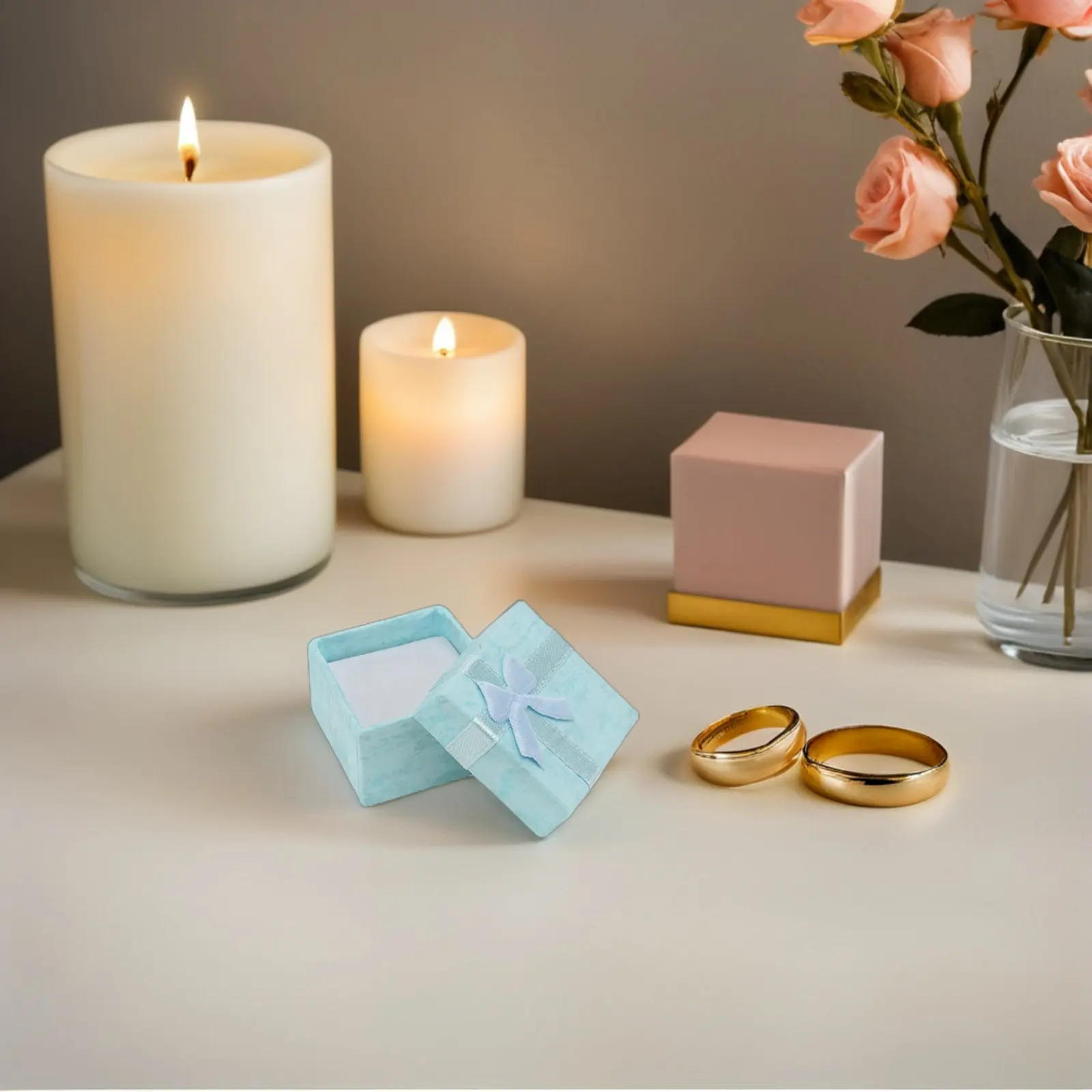 

20Pcs Wedding Jewelry Boxes with Ribbon Bows Small Cardboard Jewelry Storage Boxes for Gifting Rings Earrings Necklaces Party