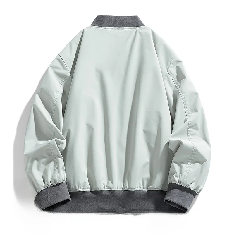 

2025 New Men's Casual Jaet Simple Sle Spring Autumn Faion Clothes Polyester Fiber 00% Loose Fit Regular Length