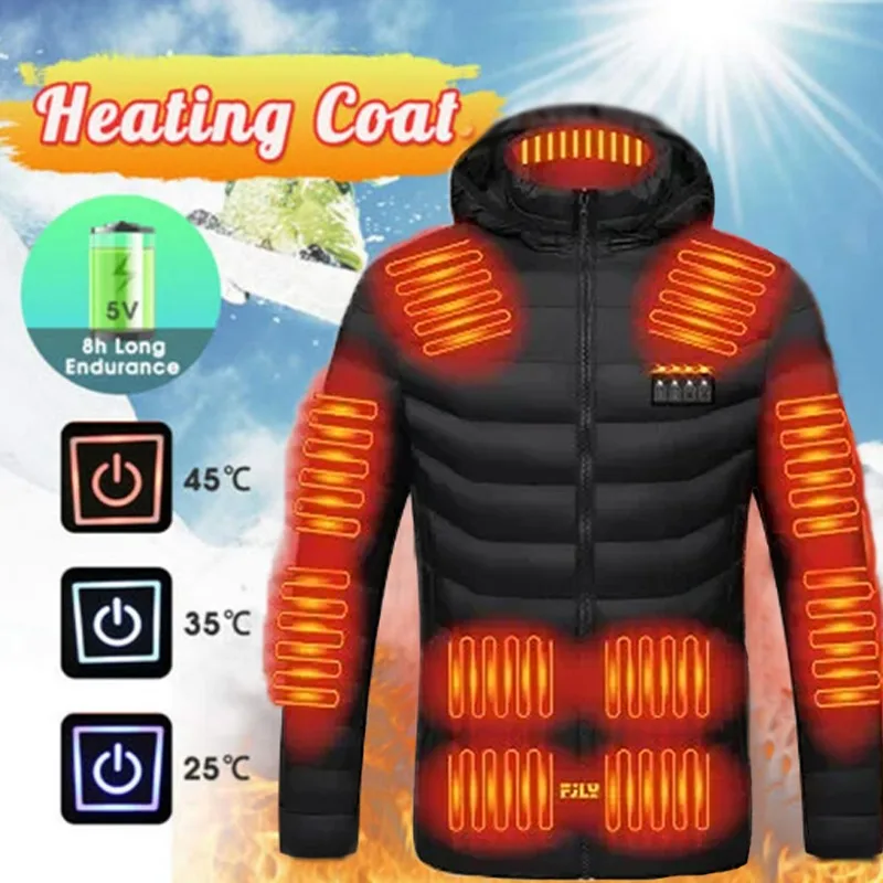 21 Areas Heated Jacket Men Jacket Heated Winter Women Electric Usb Heater Tactical Jacket Man Thermal Vest Body Warmer Coat NEW