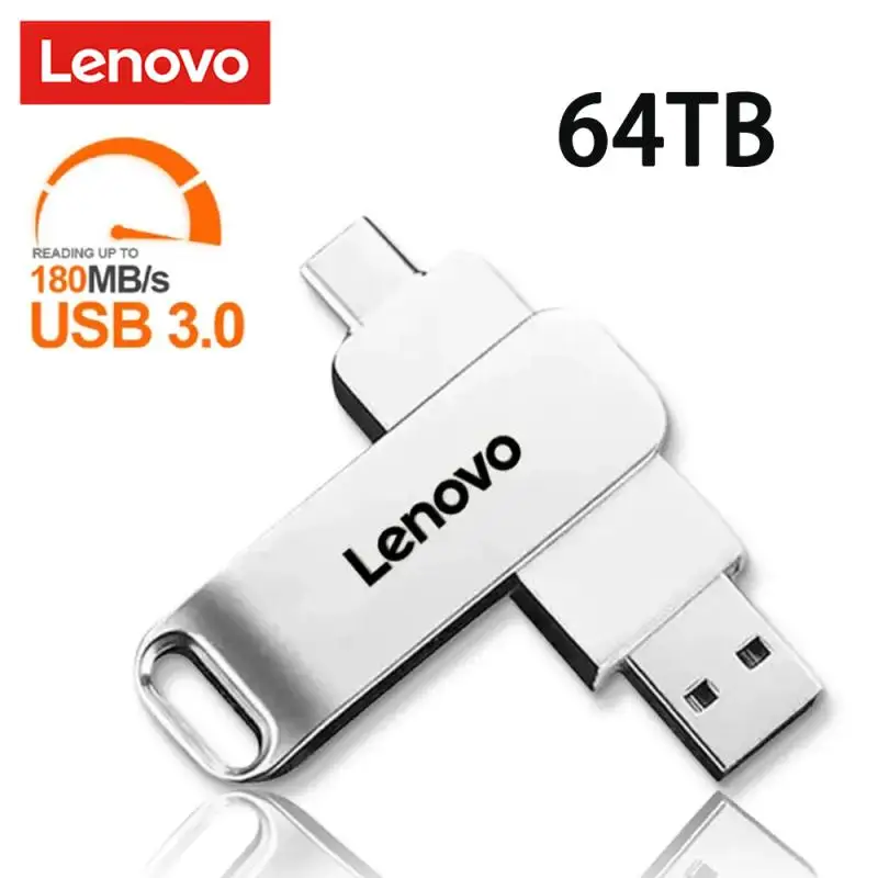 레노버 USB 3.0 플래시 드라이브 U 디스크, C타입 인터페이스, 고속, 1TB 대용량, 512GB, 256GB, 메탈 펜드라이브 메모리 스틱, 16TB 