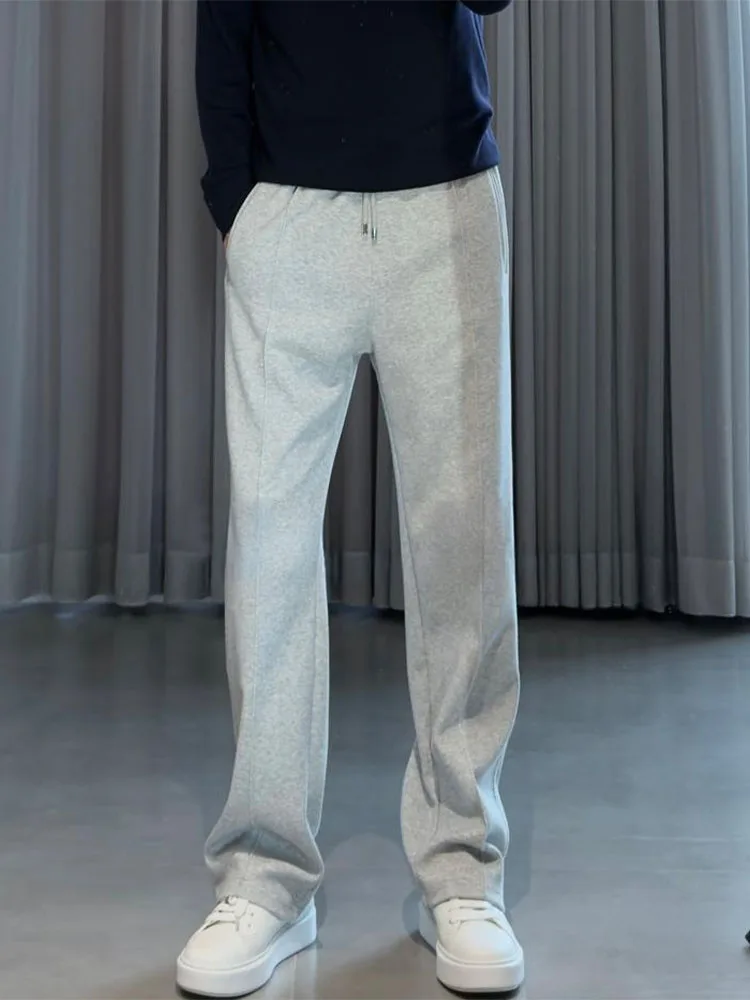 

Мужские повседневные брюки прямого кроя: осенне-зимние, легкие, класса люкс, свободные, струящиеся, универсальные, модные спортивные штаны