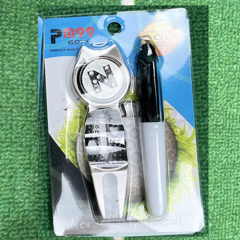 Three-in-one GOLF accessories GOLF line drawing device GOLF green zinc alloy GOLF metal mark