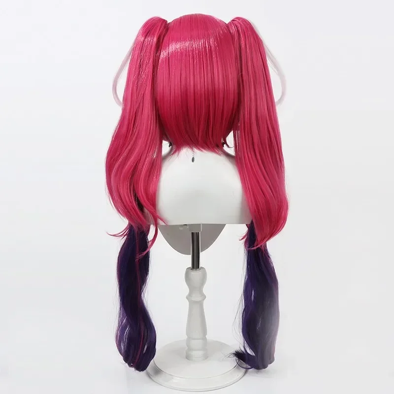Anime Hazbin Velvette Cosplay Wig Adult Women Double Ponytail Heat Resistant Synthetic Color Hair Halloween Props Accessories