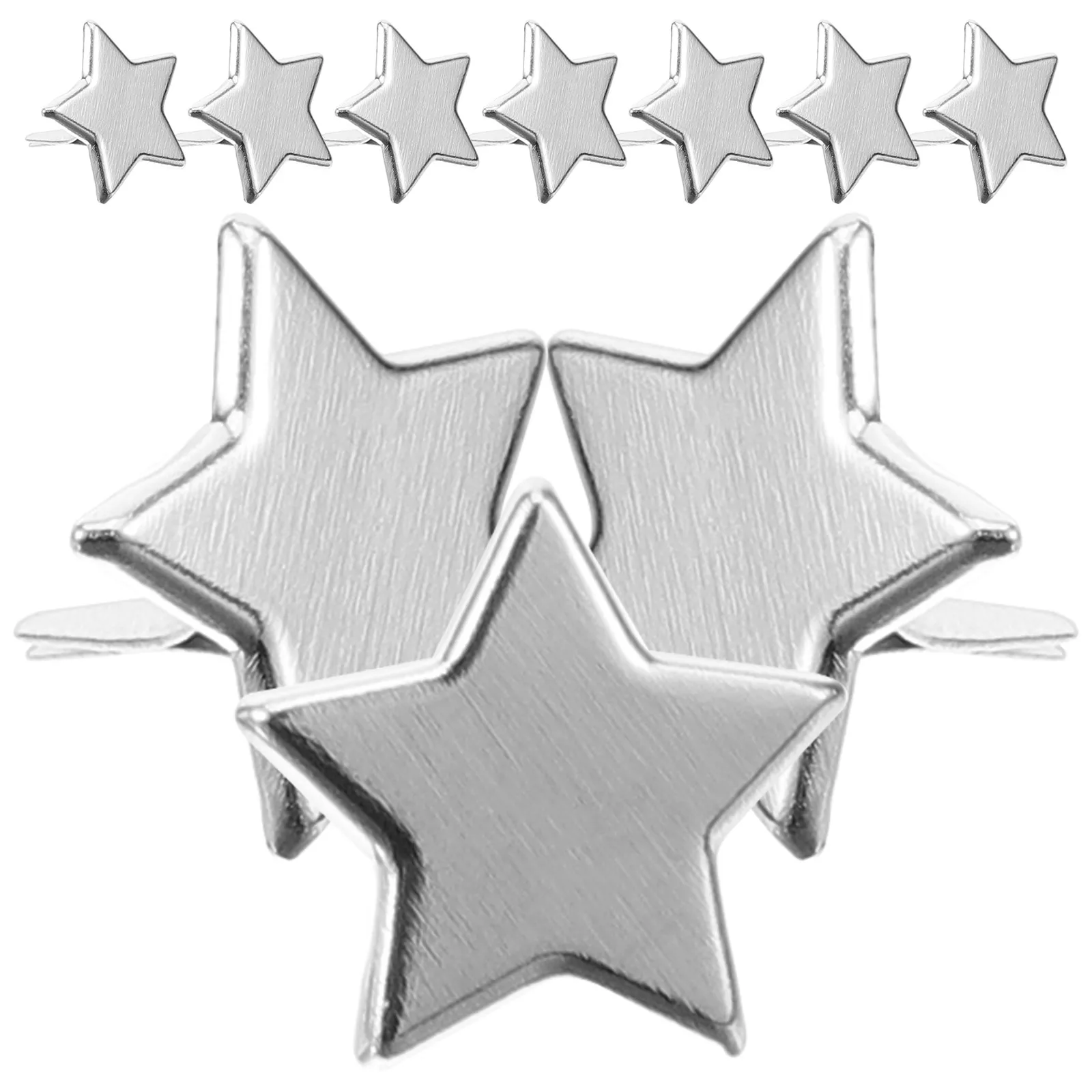 

100pcs Silver Five-pointed Star Two-legged Nails Mini Fasteners Craft Brads for DIY Decorations Projects Scrapbooking
