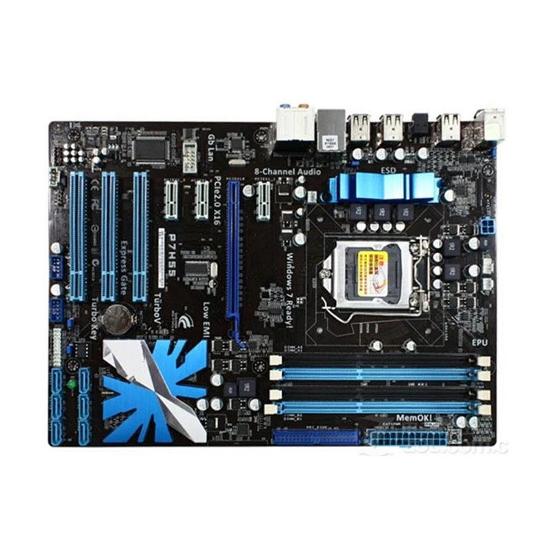 For Intel H55 P7H55 motherboard Used original LGA1156 LGA 1156 DDR3 16GB USB2.0 SATA2 Desktop Mainboard