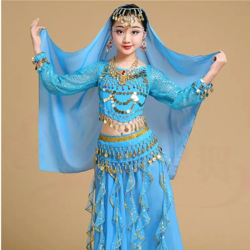 Girl Professional Indian Dance Children's Belly Dance Costume Egyptian Girl Belly Dance Performance Costume Set