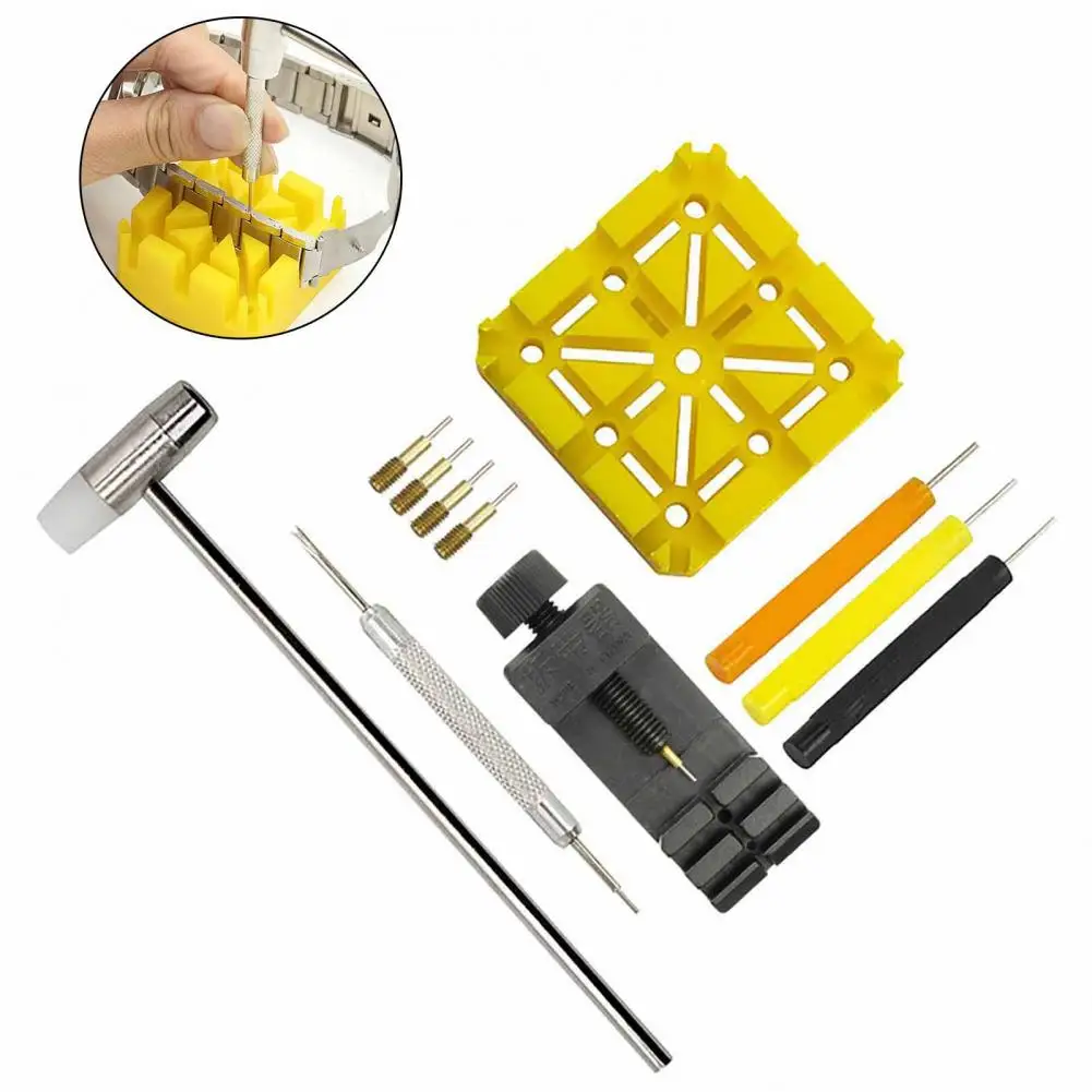 Conjunto De Ferramentas De Reparo De Relógio Watch Link Band Slit Strap Pulseira Alfinete De Corrente Portátil Watch Link Band Cadeia Pin Remover Ferramentas Ajustador
