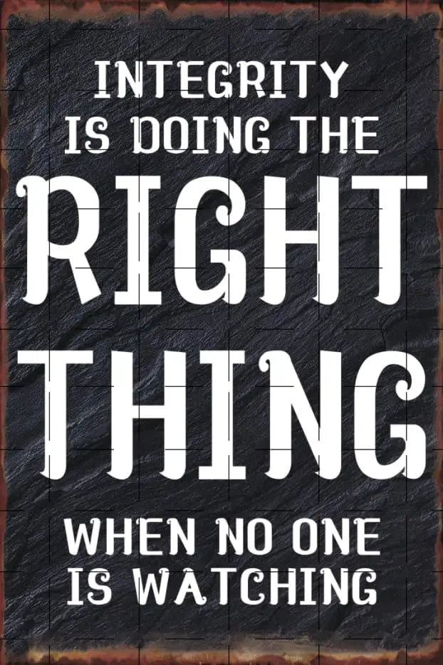 Vintage Sign Integrity Is Doing The Right Thing When No One is Watching Tin Sign Iron Poster Interesting Sign Vintage Wall Decor