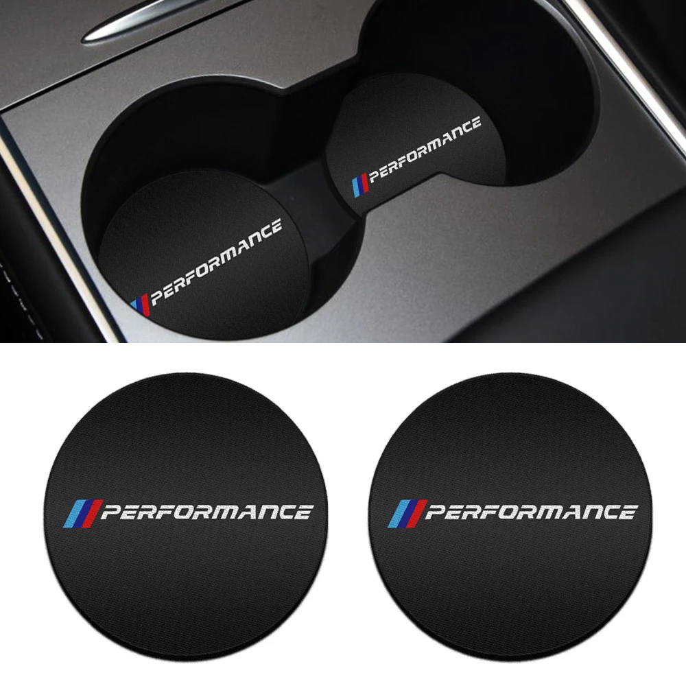 2pcs Car Cup Holder Coaster Non Slip Pads Mat Auto Accessorie For BMW M Performance F31 F34 F32 E52 E53 E60 E90 E91 E92 E93 F01