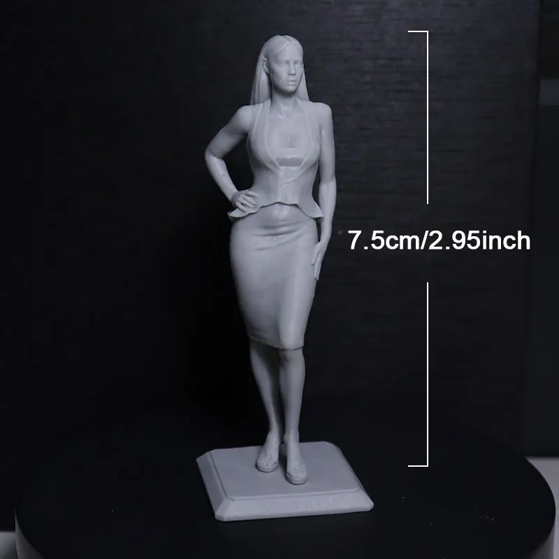 1/24 75mm  Resin Model Kits Film Actress Girl Figurine Unpainted No Color RW-1219