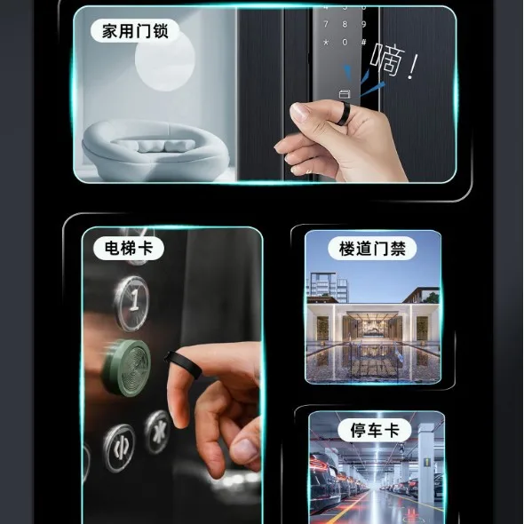 Smart Ring with Health Tracker and NFC Smart Rings Real-time Width Waterproof Ceramic Case Remote Control Alarm Clock