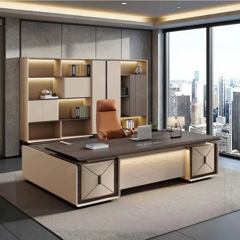Modern Luxury Executive Desk Convertible Paint Design for Boss for School Apartment Home Use Panel Wood Style