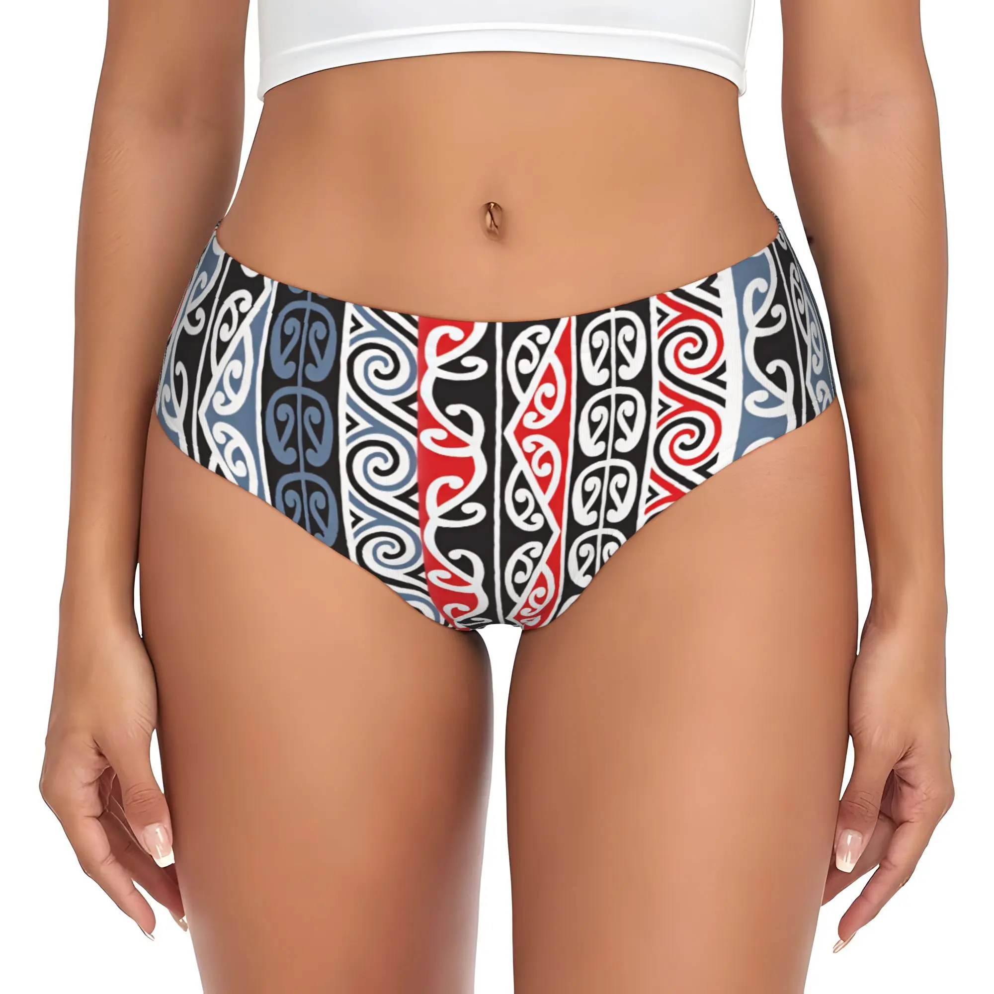 Women's Maoris Kowhaiwhai Seamless Pattern Panties Breathable  Briefs Underwear