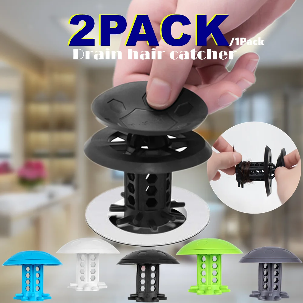 2/1 Pack New Kitchen Filter Bathtub Sink Anti-Clogging Device Hair Cleaning Collector Bathtub Drain Protector Hair Trap Filter