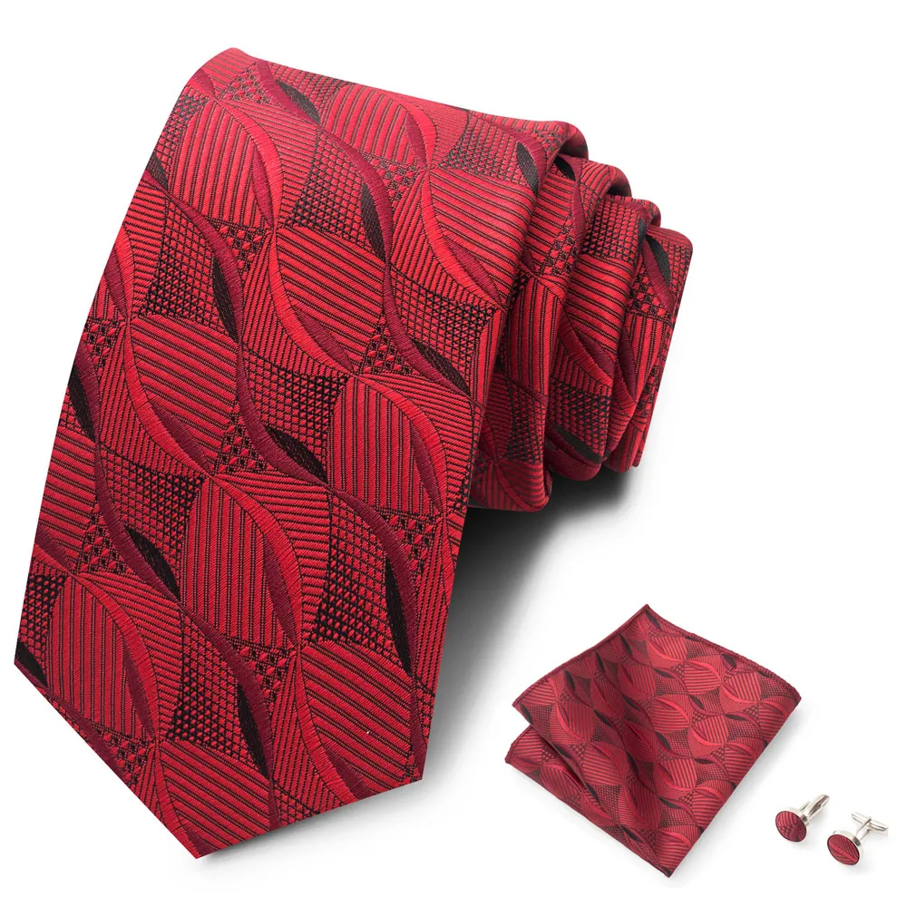 Luxusmarke, 8 cm, Krawatten-Einschubtaschentücher und Manschettenknöpfe-Set für Herren, goldenes Paisley-Muster, Geburtstagsgeschenk, Krawatten- und Anzugaccessoires, passend für Partys. – Detail 10