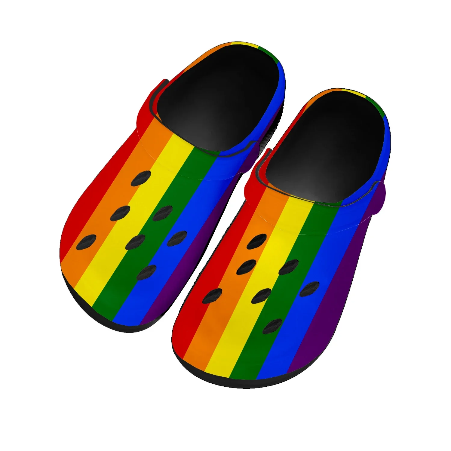 

Gay Pride Rainbow Love Home Clogs Custom Water Shoes Mens Womens Teenager Sandals Garden Clog Breathable Beach Hole Slippers