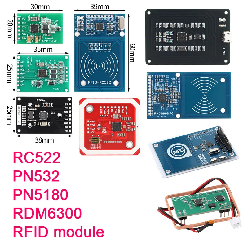 RFID module RC522 MFRC-522 RDM6300 Kits S50 13.56 Mhz 125Khz 6cm With Tags SPI Write & Read for arduino 2560