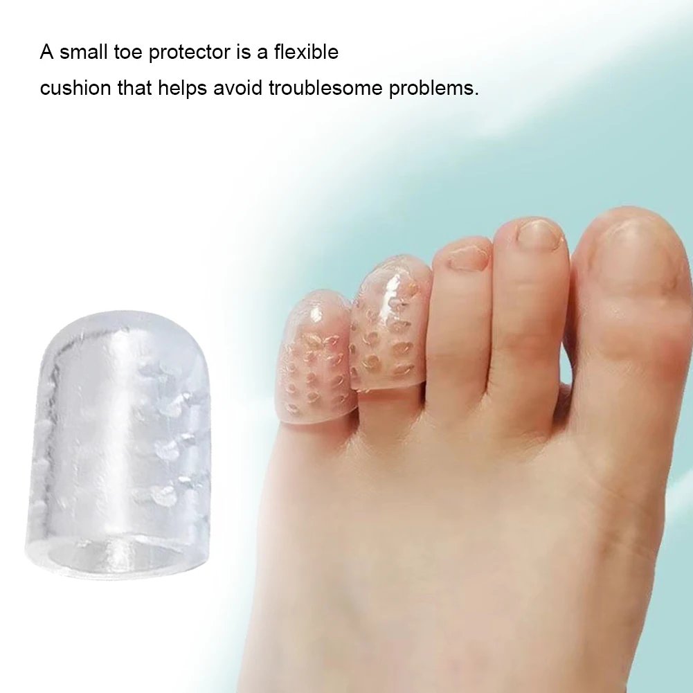 Silicone Toe Cap Cover Transparent Toe Finger Tube Prevents Blisters Anti-Friction Breathable Toe Protector Cap Foot Care Tools