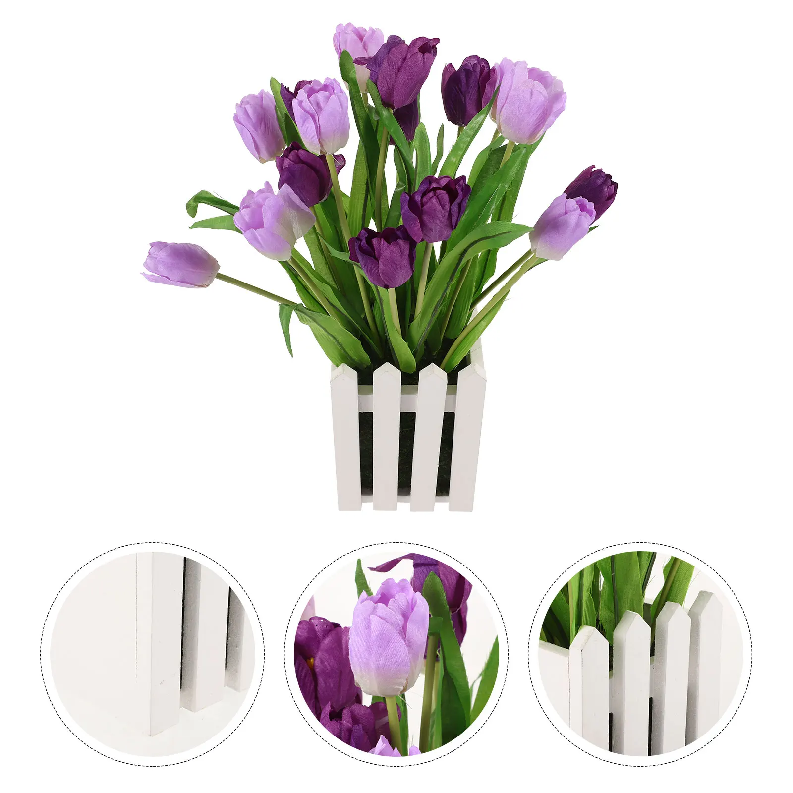 

Vibrant Realistic Tulip Flower Decor Wear-Resistant Faux Flower Desktop Artificial Home Wedding Table Decoration