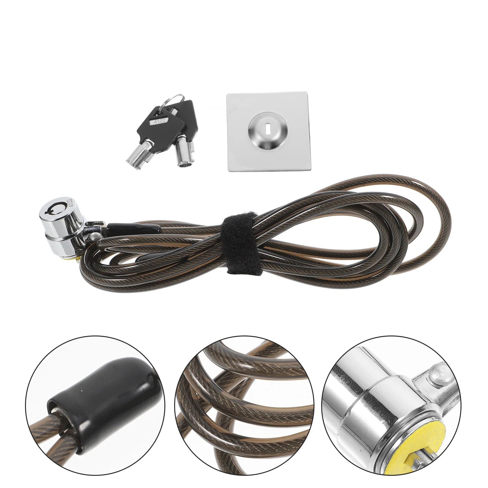 

2M Long Heavy-Duty Laptop Security Cable Lock Zinc Alloy Head Core Anti-Theft For Notebook Desktop Monitor Projector