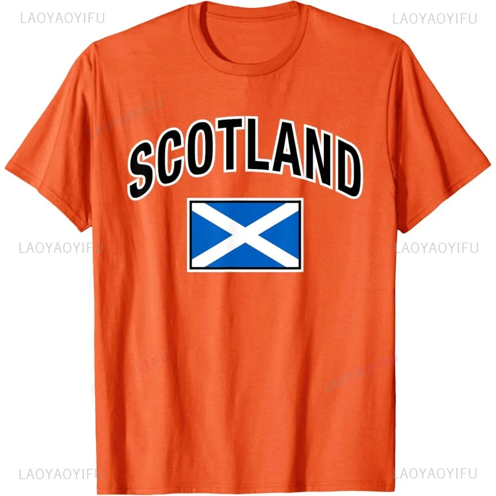 Vintage Style Scotland Flag Graphic Printed Women T-Shirt Fashion Casual Short Sleeve Man Streetwear Short Sleeve Harajuku Tees
