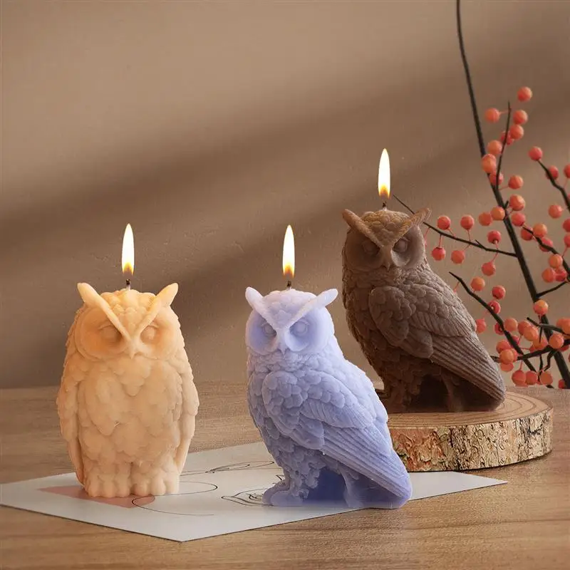 Owl Silicone Candle Mold 3D DIY Cartoon Cute Animal Soap Aromatherapy Plaster Resin Mold Making Tools Home Decoration Crafts