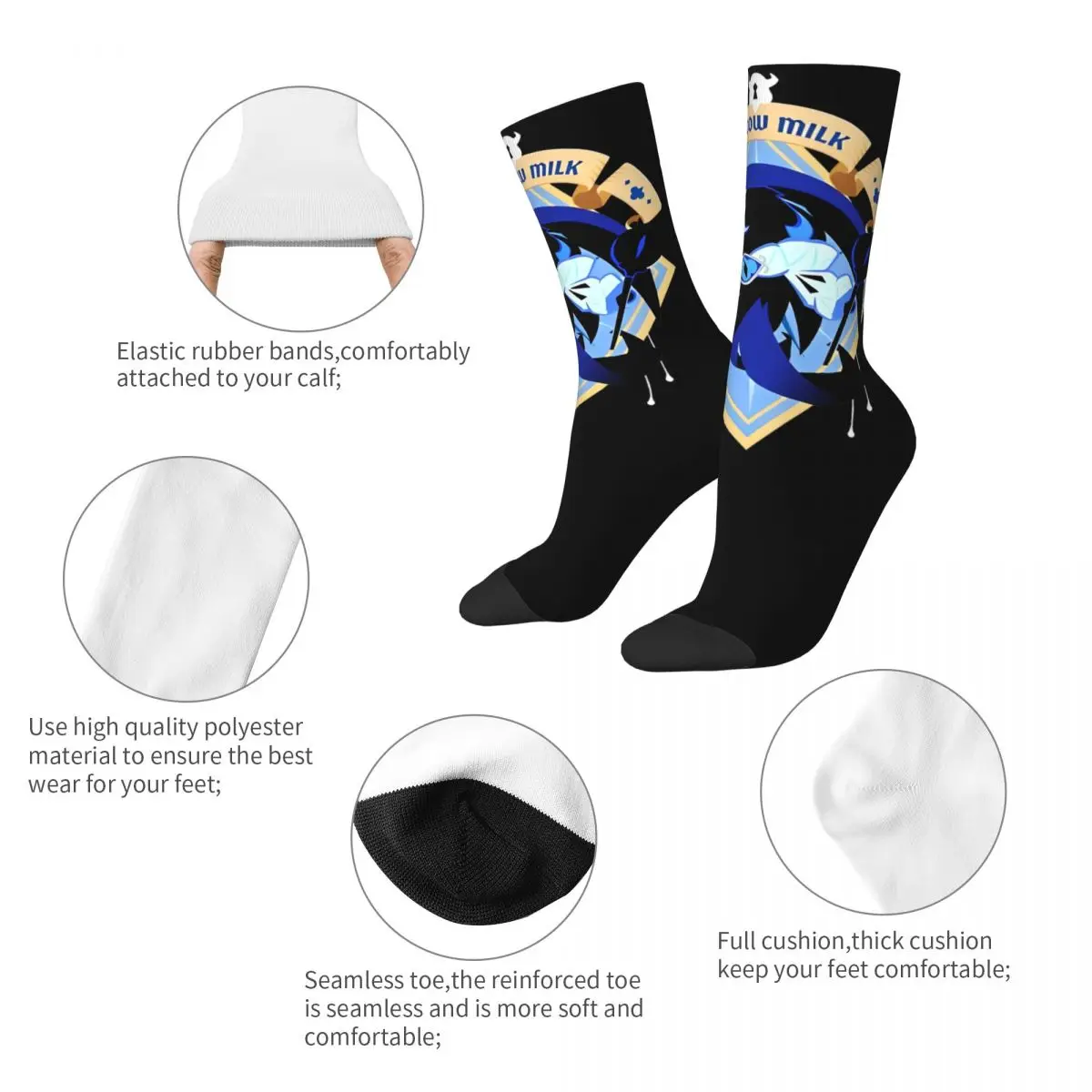 New Male Men Socks Harajuku Shadow Milk Cookie Sock Cookie Run Kingdom Sport Women Socks Spring Summer Autumn Winter