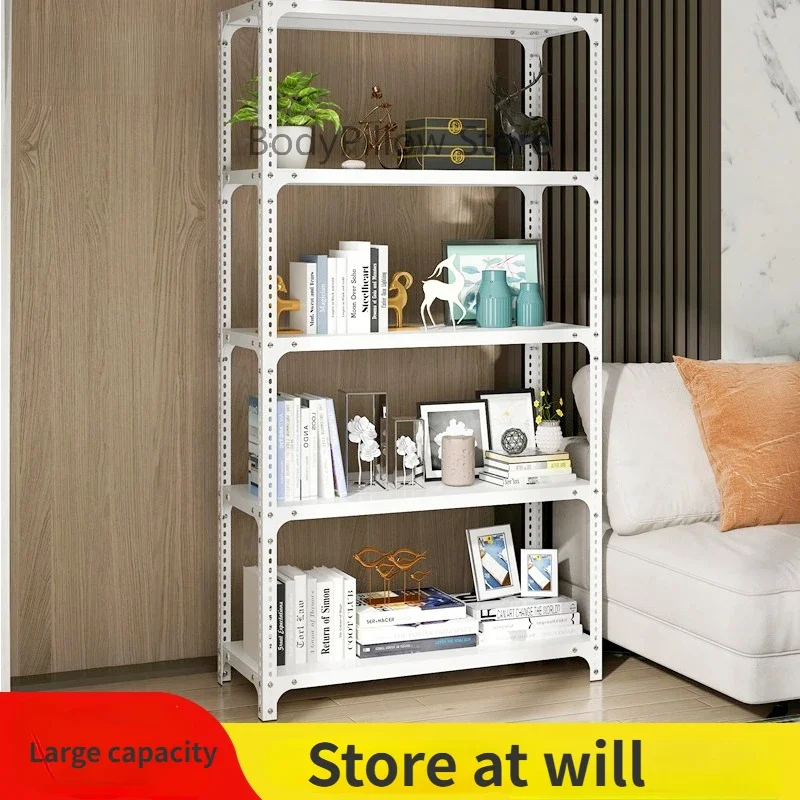 Shelf Storage Rack Multi-layer Angle Steel Household  Light Floor Cargo Balcony Simple Shelves