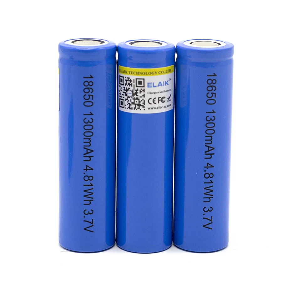 4PCS 18650 1300 mah power lithium battery 3.7 V strong light flashlight rechargeable battery