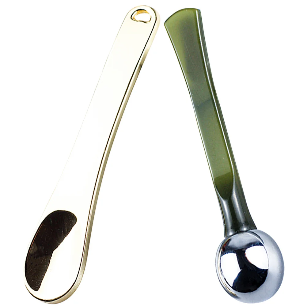 

2pcs Face Cream Spatula Mini Scoop Skincare Tools Smooth Applicator Spoon For Beauty Lotion Eye Cream Spatula Reusable
