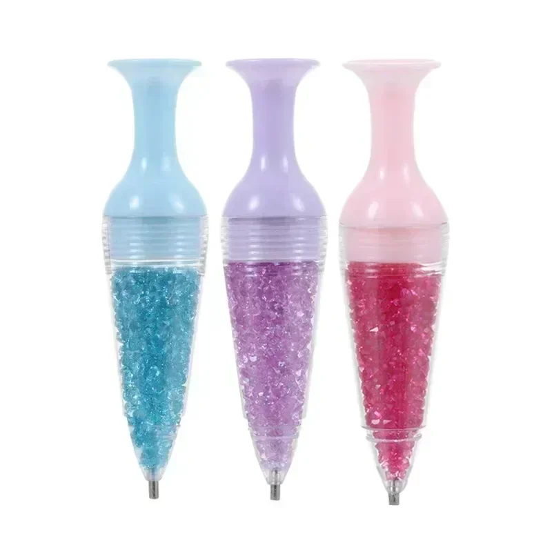 Sewing Accessories Flower Pot Shape Crystal Point Drill Pen Diamond Painting Tool 5D Diamond Painting Standable Craft Storage