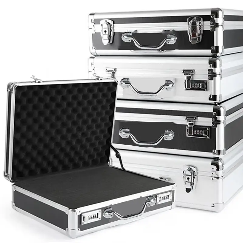 Aluminum Tool Box Organizer Box Password Portable Tool Storage box Large Safety Equipment Toolbox Instrument Case Tools Suitcase