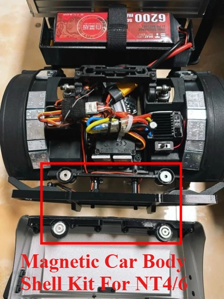 1/10 RC Rock Crawler Stealth Front Magnetic Body Mount Kit For CrossRC NT4/6 Strong Magnet Quick Release Tool-Free Upgrade Parts